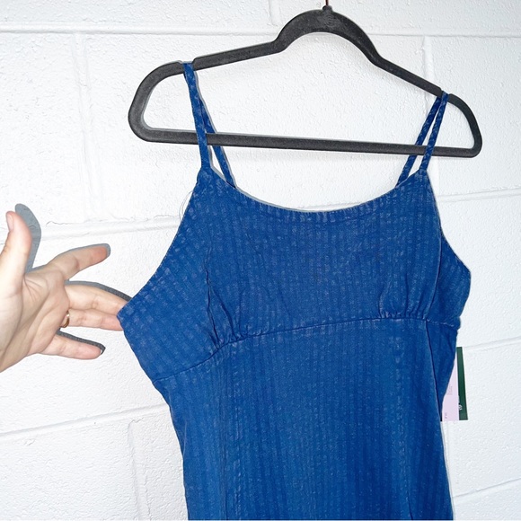 NWT | Wild Fable Blue Linen Blend Keyhole Back Bodycon Dress - Picture 4 of 10
